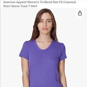 Set of 2 American Apparel Orchid (purple) Tri-Blend Slim Fit Crewneck T-shirts